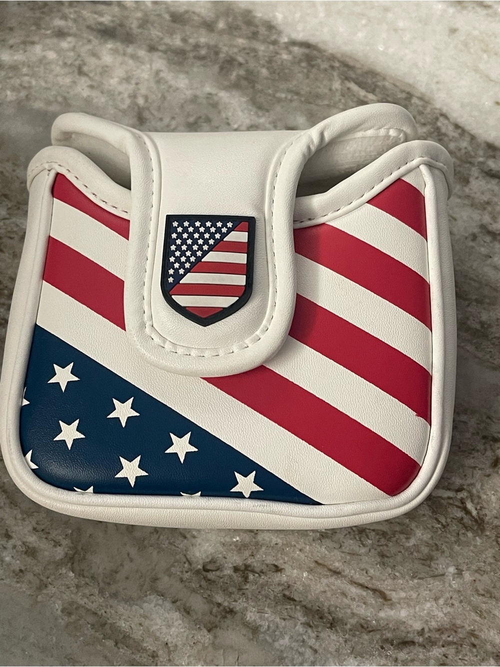 Patriotic Red, White & Blue Golf Putter Cover - White Base